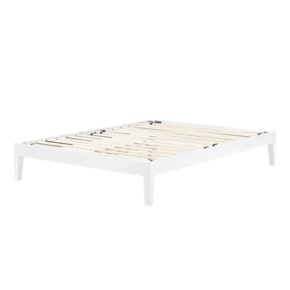 Pemberly Row 62.5" Modern Wood Queen Size Platform Bed in White