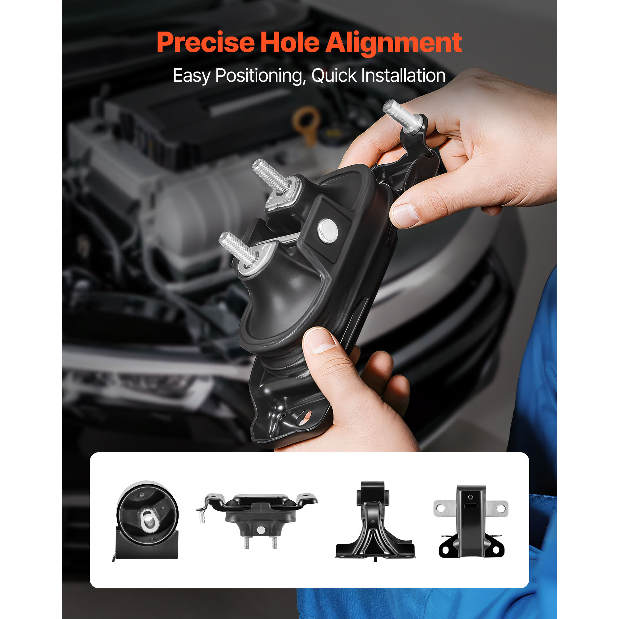 KFFKFF Engine and Transmission Mount Kit, Set of 4, Compatible with 2011–2016 Chrysler Town & Country 3.6L V6, Replaces OE# A5665, A5480, A5589, A5577, Durable and Reliable Support