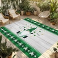 thumbnail image 2 of Outdoor Rug 6x9 ft St. Patrick's Day Gnomes Clover Waterproof Outdoor Patio Rug Mat Non Slip Outside Area Carpet for RV,Camping,Porch,Deck,Pool,Balconybackyard,Irish Green Buffalo Plaid Clover, 2 of 9
