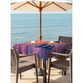thumbnail image 4 of Square Outdoor Tablecloth with Umbrella Hole Summer Beach Outside Table Cloth Waterproof Patio Table Cover Boat Gradient Orange Sunset Natural Scenery Zipper Tablecloths for Picnic Camping 60x60 Inch, 4 of 8
