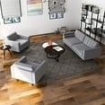 thumbnail image 2 of Mase 3-Piece Mid-Century Velvet Sofa and 2 Lounge Chairs Set in Gray, 2 of 5