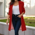 thumbnail image 4 of XUNKUSGA Long Blazers for Women Classic Notched Lapel Single Breasted Blazer Jackets Casual Long Sleeve Lightweight Blazers Spring Fall Women's Blazer S-2XL Red, 4 of 8
