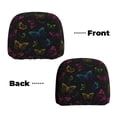 thumbnail image 6 of Kdxio Butterfly Pattern Print 2 Piece Car Head Rest Covers Set Auto Front/Rear Seats Headrest Cover Universal Fit Most Cars,Sedan, SUV, 6 of 9