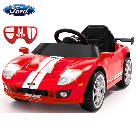 Xuanlur 12V Licensed Ford GT Kids Ride on Toy, 12V Battery Powered Electric Car w/Remote Control, 4-Wheel Suspension, 3 Speed, Battery Display, LED Lights, Ride on Car for Toddler 1-5 Years, Red