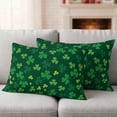 thumbnail image 6 of Pack of 2 Outdoor Pillow Covers,Waterproof Green Shamrock Throw Pillow Covers,St. Patrick's Day Spring Lucky Decorative Pillowcases Cushion Covers for Patio Couch Pillow Sham Protector 20x12 Inch, 6 of 8