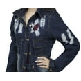 thumbnail image 2 of SKYLINEWEARS Women’s Casual Distressed Denim Jacket Boyfriend Long Sleeve Ripped Jean Jacket Coat, 2 of 5