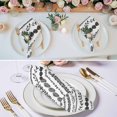 thumbnail image 3 of Cloth Napkins Set of 8 - 20x20 Inches, Black Botanical Washable Reusable Table Napkins, Summer Botanical Leaf Vertical Stripes Soft & Absortbent Dining Napkin for Party Wedding Hotel Restaurant, 3 of 9