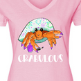 thumbnail image 4 of Inktastic Crabulous Cute Hermit Crab with Purple Nail Polish Women's V-Neck T-Shirt, 4 of 5