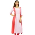 thumbnail image 4 of Bimba Women's Casual A-Line Pintuck Rayon Kurti Long Kurta Casual Wear Tunic Dress, 4 of 9
