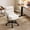 White, variant on Ktaxon Office Chair with Armrests, Linen Fabric Desk Chair with Wheels, Swivel Task Chair for Study Room or Dressing Vanity Area White