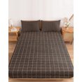 thumbnail image 2 of Twin Sze Fitted Sheet Set - Brown Buffalo Plaid 2 Piece Bedding Sets 16" Deep Pocket Fitted Sheet with 1 Pillowcase, Vintage Farmhouse Checkered Brushed Microfiber Hotel Luxury Bed Sheets, 2 of 9