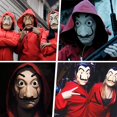thumbnail image 4 of Robo de dinero CASA - Máscara de Dalí - Máscara de Salvador Dalí - Disfraz - Halloween - Carnaval - Rojo Verde, 4 of 4