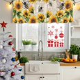 thumbnail image 5 of Sunflower Bee Curtain Valances for Windows, Kitchen Valance Window Treatments Panel 2 Pack, Yellow Botanical Vintage Rose Floral Spring Rod Pocket Short Curtains for Bathroom Bedroom 42 x 12 Inch, 5 of 8