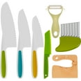 thumbnail image 1 of Jetcloudlive 7 Pzas Cuchillo de Cocina de Madera para Niños, Juego de Cuchillos Seguros de Plástico Incluye Cuchillo Seguro de Madera para Niños, Bordes Dentados Cuchillo de Plástico para Niños Peque, 1 of 11