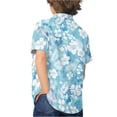 thumbnail image 4 of Binienty Tropical Hibiscus Flower Hawaiian Shirt Kids Girls Short Sleeve Aloha Shirt Thin Comfy Cuban Collar Top Breathable Kids Beach Outfits, 4 of 7