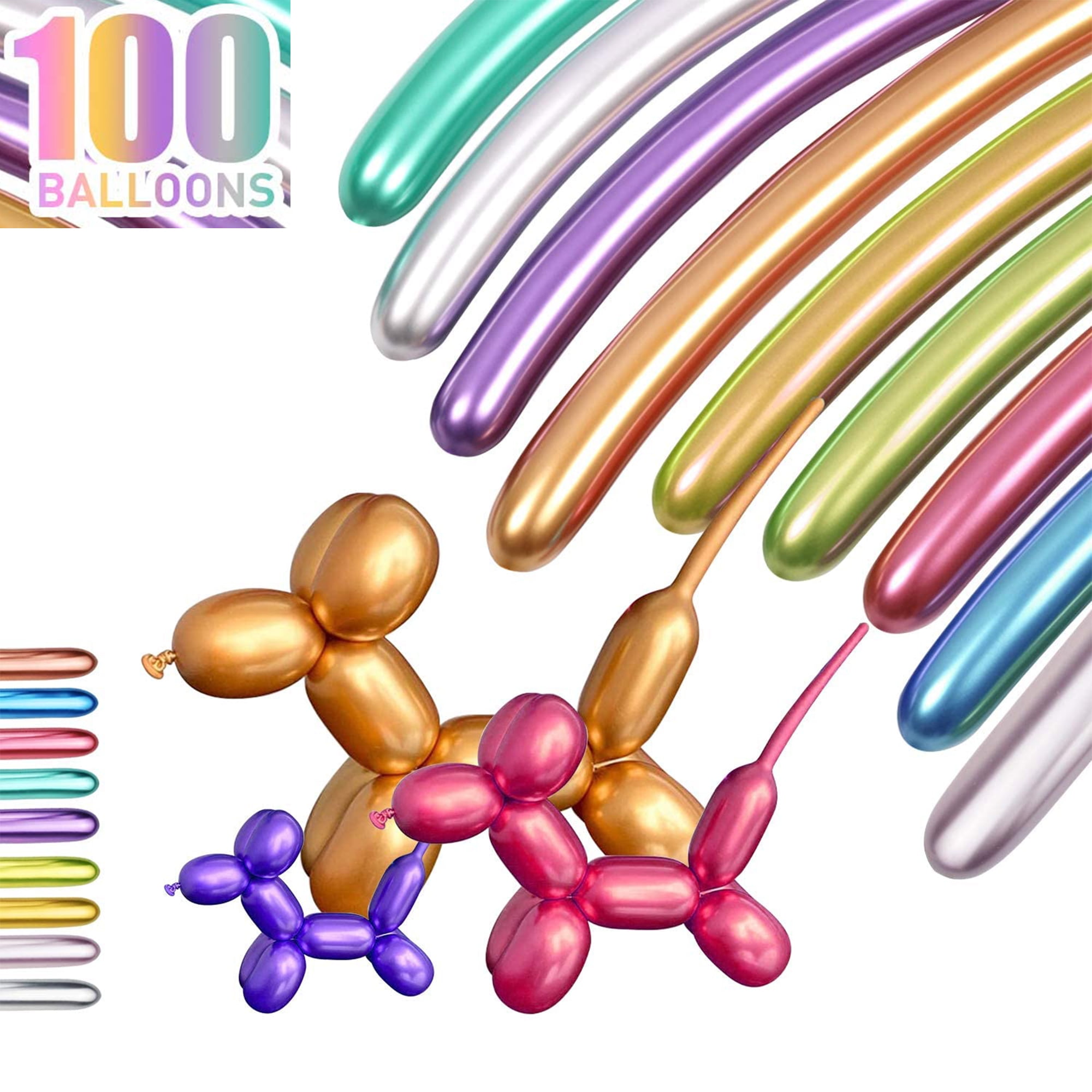 30x Magic Long Modelling Balloons Assorted Colour Twist Making Animals Latex Kit
