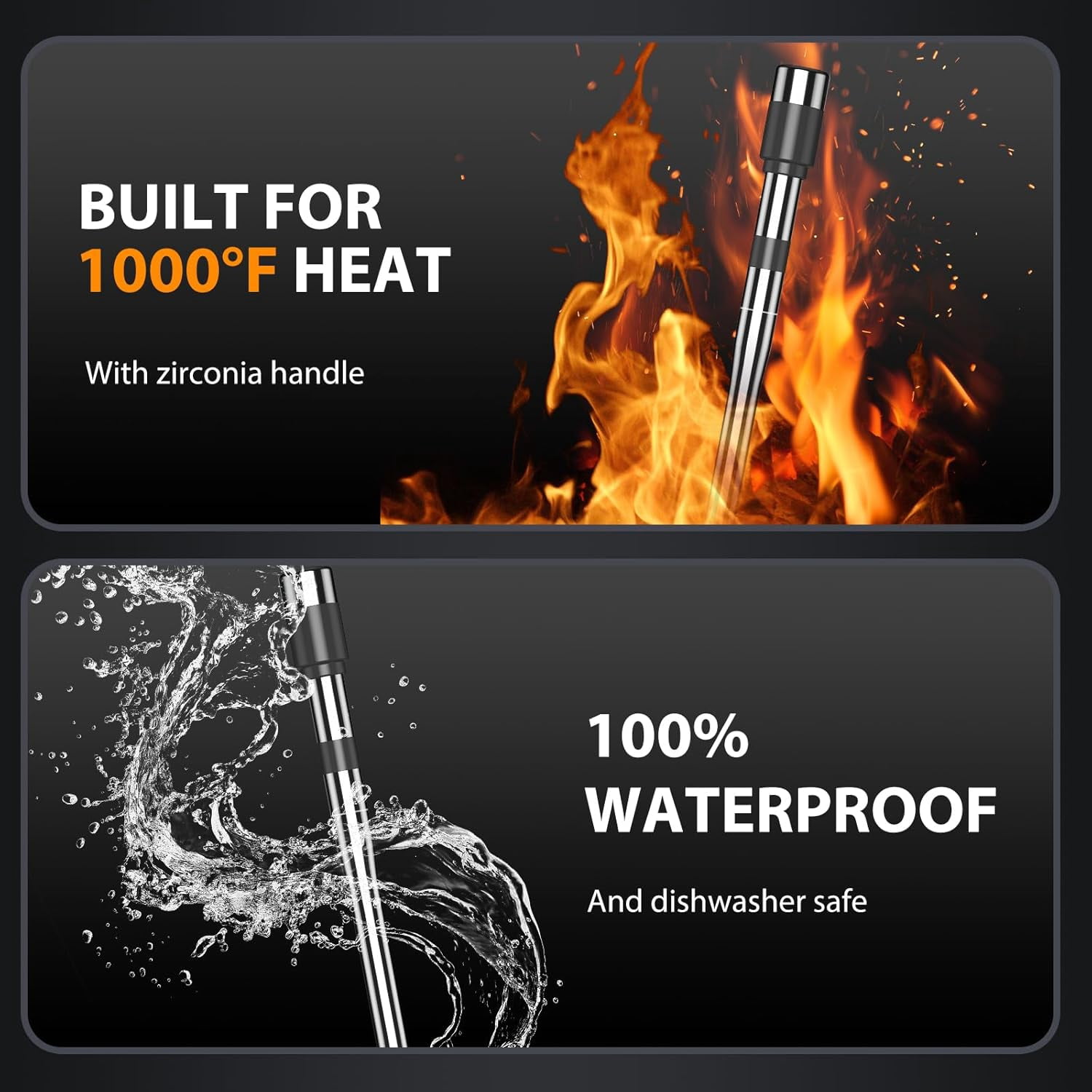 AI  Wireless Meat Thermometer with 2 Probes High-Accuracy Sensors, Standalone Display Base,  Read LCD & App Control for Kitchen BBQ Oven Grill  Fryer