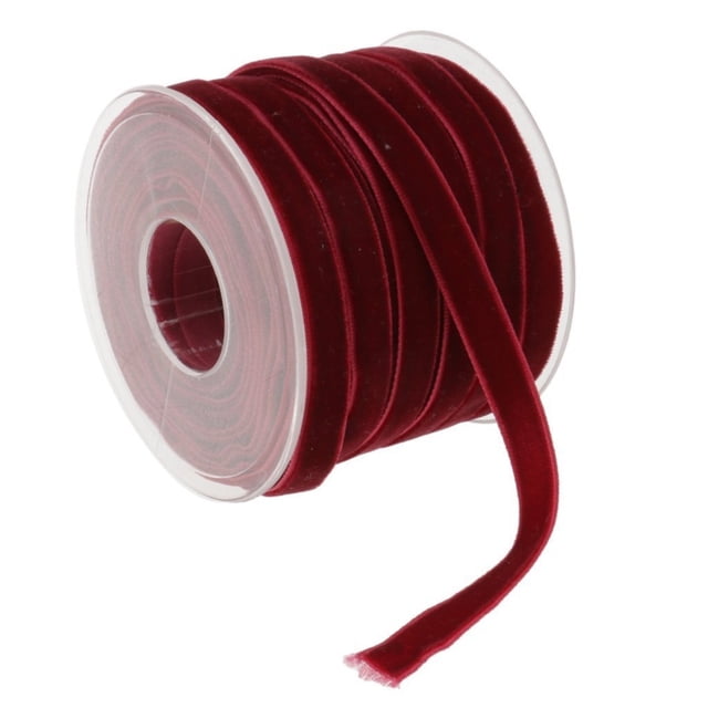 BINGLI Velvet Ribbon Spool Wide Single Face Ribbons 20 Yards Vintage Velvet Ribbon for Gift Wrapping Crafts Christmas Decoration(3/8 Inch X 20 Yards) A
