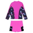 thumbnail image 4 of TTAO Girls Two Piece Rash Guard Swimsuit Zipper Front Long Sleeve Swim Shirts with Boyleg Shorts Set Hot Pink 16, 4 of 5