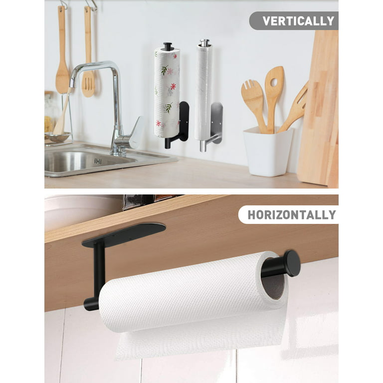 Paper Towel Holder Countertop, Paper Towel Stand with Ratchet System for  Kitchen Bathroom Black