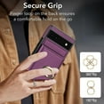 thumbnail image 2 of ELEHOLD Case for Google Pixel 6a,Business PU Leather Stand Case with Card Holder & Ring Holder,Deeppurple, 2 of 7