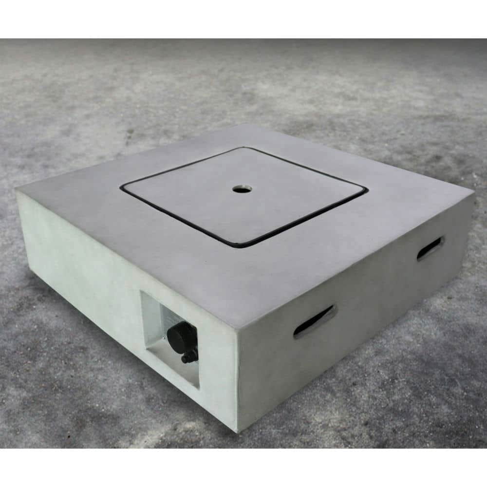 Spaco Fiber Reinforced Concrete Propane Gas Fire Pit Table, Concrete Propane for Outdoor as Patio, Deck, Backyard, Gray