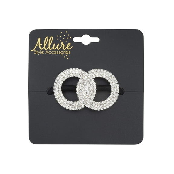Allure Interlocking Rhinestone Ponytail Holder