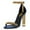 Blue, variant on FSJ Women Ornamental Chains Open Almond Toe Sandals Ankle Strap Metal Block High Heels Shiny Party Date Night Club Shoes Size 8 Red