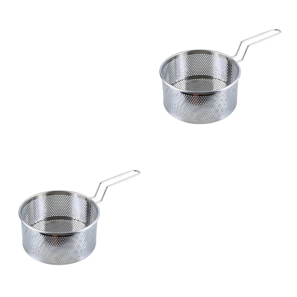 Cateissary Stainless Steel French Fry Chips Basket Net Cooking Kitchen Strainer Grande 2Conjunto
