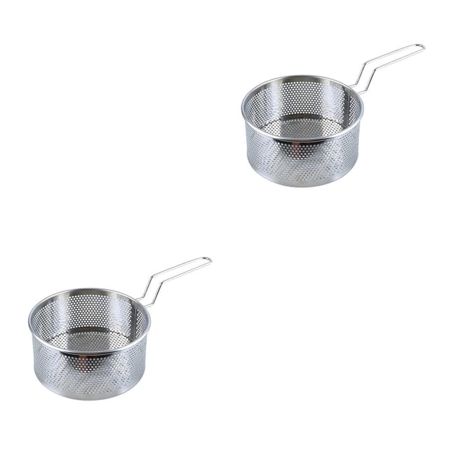 Cateissary Stainless Steel French Fry Chips Basket Net Cooking Kitchen Strainer Grande 2Conjunto