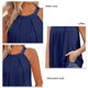 thumbnail image 4 of Blusa informal sin mangas con cuello halter para mujer, blusa informal holgada con volantes a la moda, suave y transpirable, para verano, 4 of 5