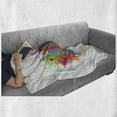 thumbnail image 6 of Seattle Skyline Soft Flannel Fleece Throw Blanket, Contemporary Lettering City Artwork in Colorful Paint Blobs Modern Print, Cozy Plush for Indoor and Outdoor Use, 60" x 80", Multicolor, by Ambesonne, 6 of 6