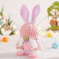 thumbnail image 6 of SHENGXINY Easter Bunny Plush, Easter Eggs Hunting Stuffed Bunny Toy, Easter Decorations, Holding Eggs Plushie For Kids Adults Pink 5.5x9in, 6 of 6