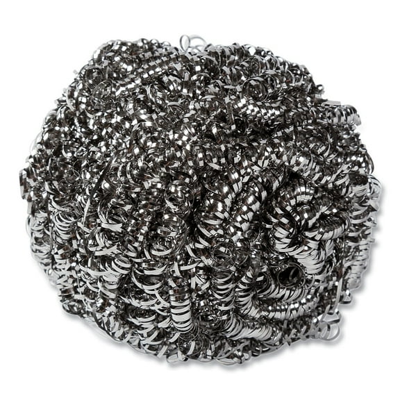 AmerCareRoyal S775/6 1.75 oz Polybagged Stainless Steel Sponge - Gray (72/Carton)