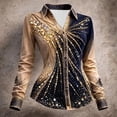 thumbnail image 2 of Pullover Women Sparkling Patriotic Print Festive Celebration Couple Shirts,Gold,3XL, 2 of 3