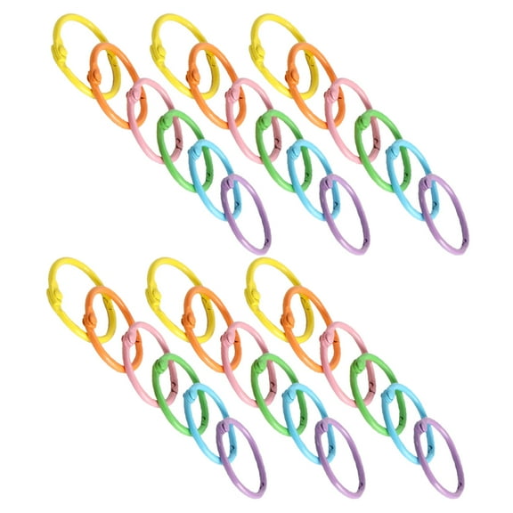 ADDHAT 40pcs Binder Rings Loose Leaf Hoops For Flash Cards Keychains Diy Projects Office Organization Keyring Buckles