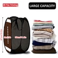 thumbnail image 2 of Instant Open Mesh Laundry Hamper, Collapsible Basket with Side Pocket, Foldable Dirty Clothes Hamper with Sturdy Reinforced Handles for Dorm Bedroom Travel Storage, 18.5×11.8×11.8in(C), 2 of 5