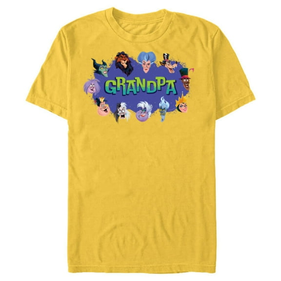 Disney Villain Squad Family Trip Vacation Reunion Grandpa - Short Sleeve Blended T-Shirt for Adults - Customized-Yellow