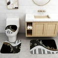 thumbnail image 5 of 4PCS Music Shower Curtain Set, Musical Notes Luxury Modern Bathroom Decor, Waterproof Fabric Black Shower Curtain, Non-slip Bath Mat Toilet Rug, Gifts for Music Lover Musician, Gold Microphone, 5 of 8