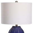 thumbnail image 3 of Benjara Ceramic Jar Shape Table Lamp with Ribbed Texture, Blue, 3 of 5