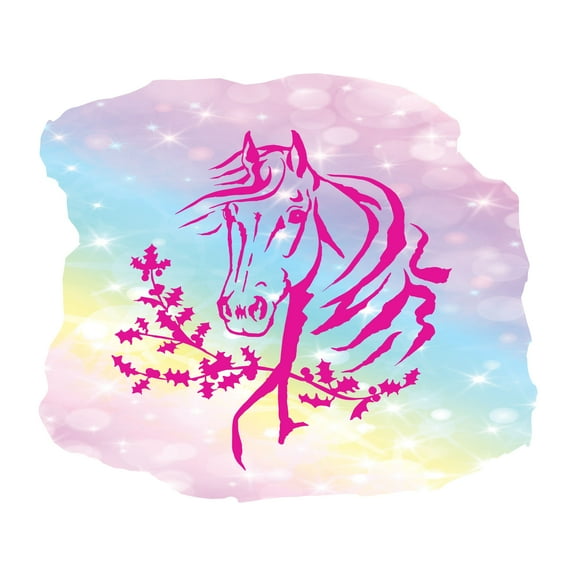 Animal Wall Decals for Children Bedroom - Pony Head Horse DIY & Creativity Boy Girl Bedroom Wall Sticker - Size: 10 In x 9 In