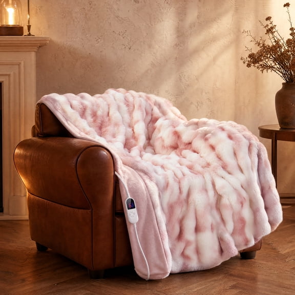 Heated Blanket Electric Throw,50*60,Fast Heating Electric Blanket,12 Time Settings, 6 Heating Settings, Gifts for Grandma