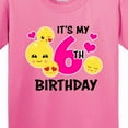thumbnail image 4 of Inktastic Its My 6th Birthday with Smiling Emoticons Youth T-Shirt, 4 of 5