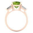 thumbnail image 4 of Clara Pucci 14K Rose Gold 3ct Peridot Three-Stone Ring for Women, 4 of 7