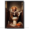 thumbnail image 2 of Nova Scotia Duck Tolling Retriever Dog Canvas Wall Art for Bedroom Living Room Home Decor,Funny Dog Canvas Sitting on The Toilet Animal Pattern Office Artworks, modern wall decor, Ready to Hang, 2 of 6