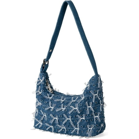 ShengRui Denim Purse  Jean Purses for Women Denim Handbag Hobo Shoulder Bag