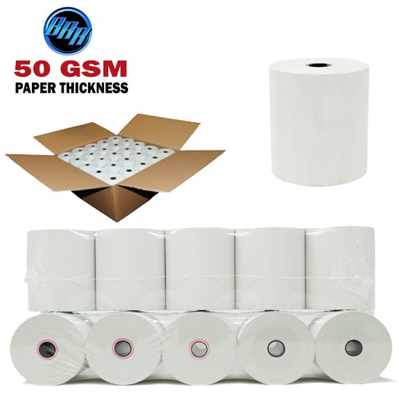 (50 GSM ) 3 -1/8" x 230' Thermal Paper Rolls POS- x Epson M129A, M129B, Epson M129C Thermal Printer (50 Rolls)