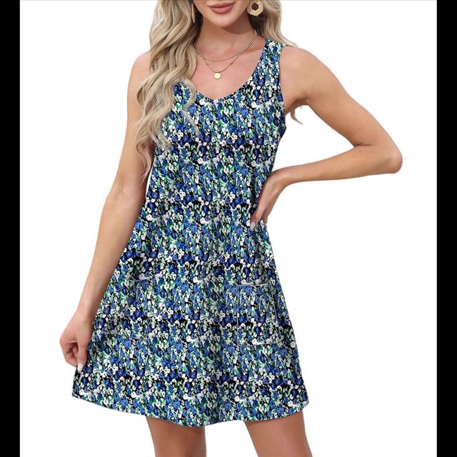 Vestidos de Verano para Mujer, Vestido Informal con Bolsillo, para Playa, para Cubrirse, Traje de Baño. Color 4 S