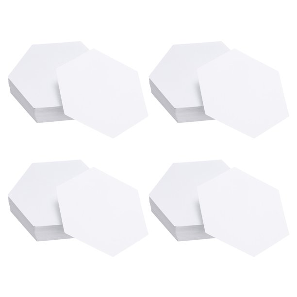 400 Contador de papel hexagonal para piezas de acolchado, plantilla de papel para piezas de 2 pulgadas, suministros de patchwork de papel de base