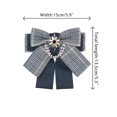 thumbnail image 2 of INSPIRE CHIC Women's Bow Brooch Plaid Faux Rhinestone Beaded Retro Bow Ties Blue, 2 of 4
